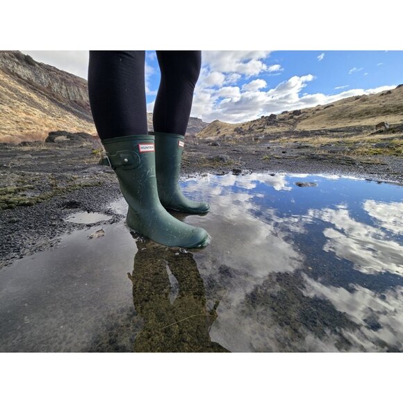 HUNTER Original Short Waterproof Rain Boot in Hunter Green Size US 7 - Picture 2 of 10